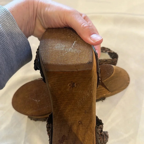 SANITA KIRSTEN PLATEAU BROWN INTERLACED ELASTIC PLATFORM SANDALS EU‎ 39 - Picture 5 of 5